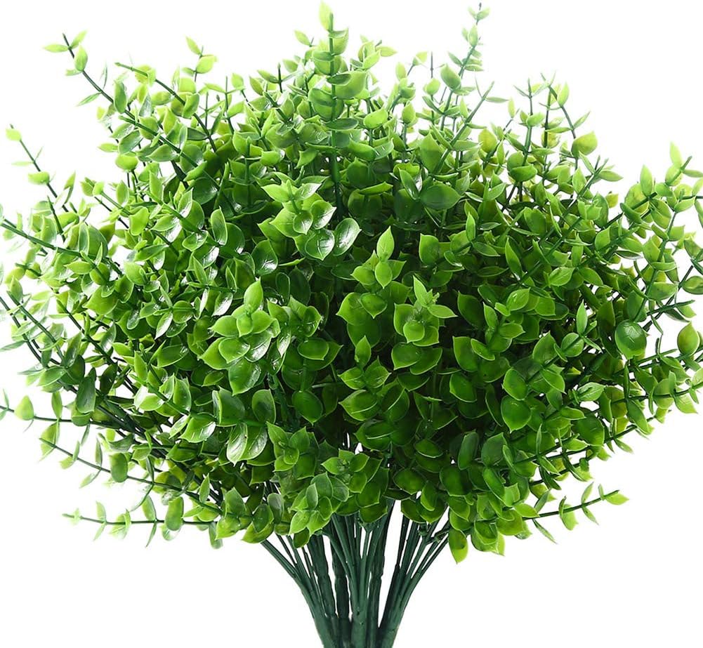 8 Pack Flores Plástico Exteriores Resistentes UV Verde