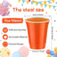 100 Vasos Plástico 12oz Color Naranja para Fiesta
