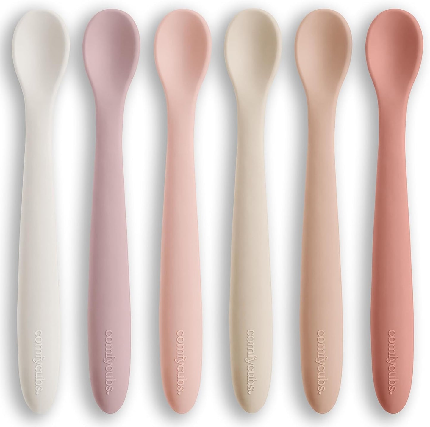 Set 6 Cucharas Silicona Bebé Sin BPA Suaves Encías
