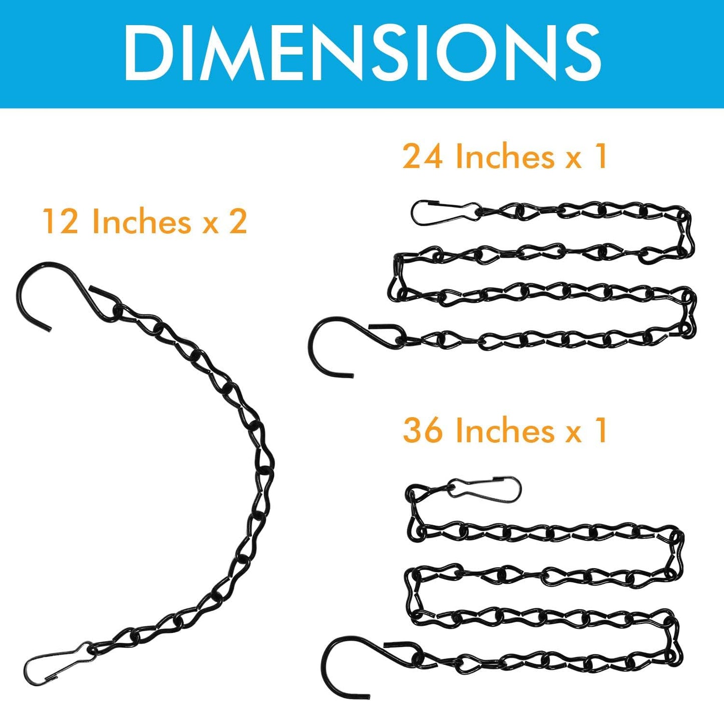 4 Cadenas Colgantes 12-36" para Pájaros y Decoración