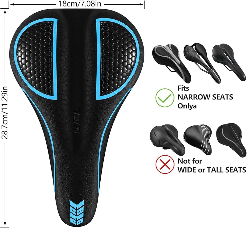 Cojín asiento bicicleta gel suave para hombres mujeres