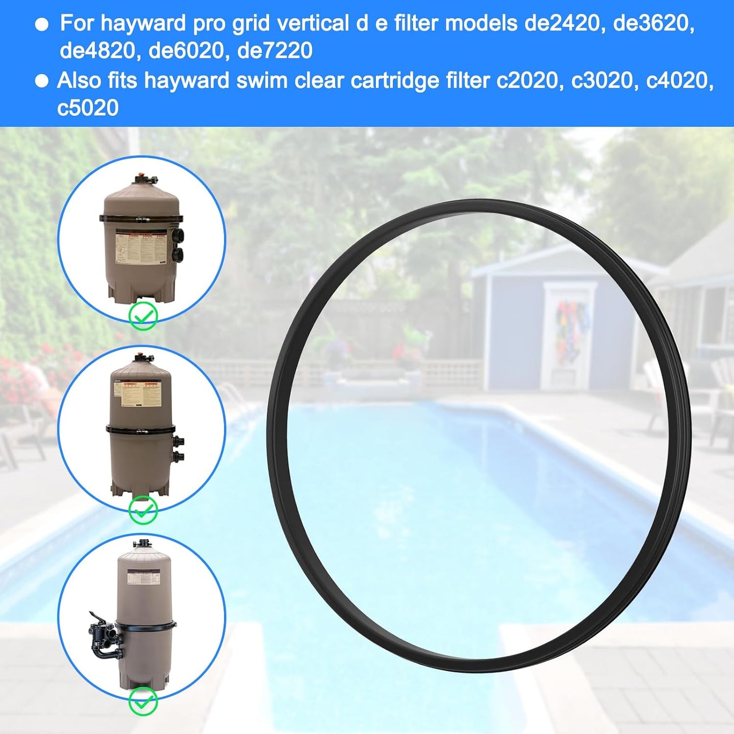 Junta sello filtro reforzada con lubricante para Hayward Select