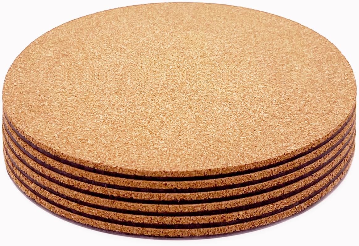 Posavasos corcho doble capa 4" 6 Uds