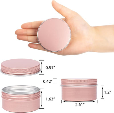 24 Pzas Tarros Aluminio 4oz Tapa Rosca Recargables Oro Rosa
