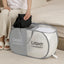 Cesta plegable para ropa sucia gris con 2 compartimentos
