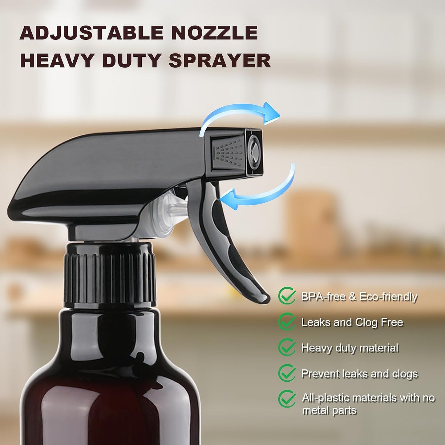 Botella spray plástico vacía para limpieza cocina