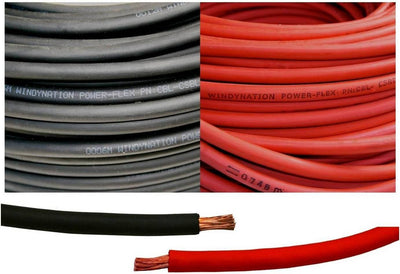 Cable soldadura cobre puro 6 AWG 15pies negro y rojo
