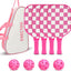 Set palas pickleball rosa 2/4 con pelotas fibra vidrio USAPA