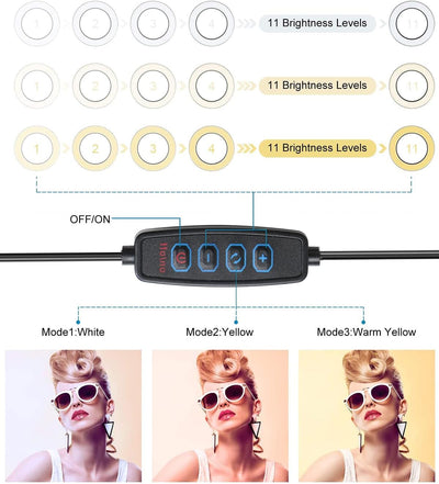 Luz anillo LED regulable para videoconferencias y selfies
