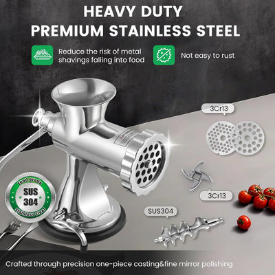 Molinillo Manual Carne Acero Inox Compacto Lavavajillas