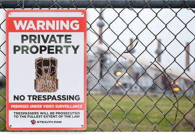 Señal vigilancia 8x12pulg alerta no trespassing