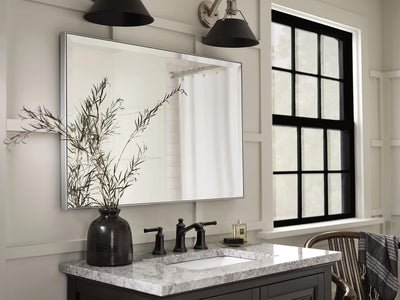 Grifo de lavabo arco alto 2 manijas negro mate 3 agujeros
