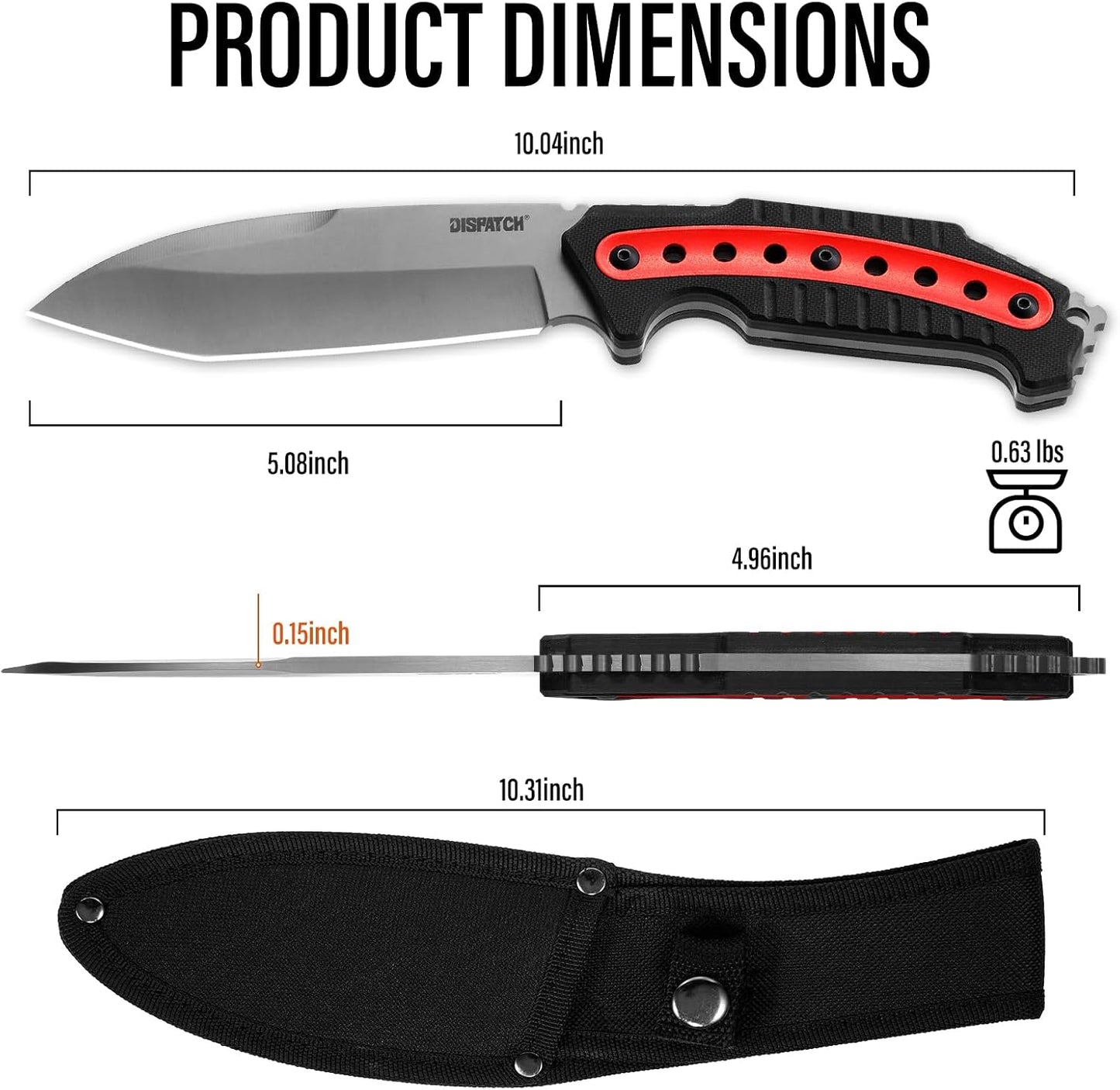 Cuchillo supervivencia 10" acero G10 antiderrap