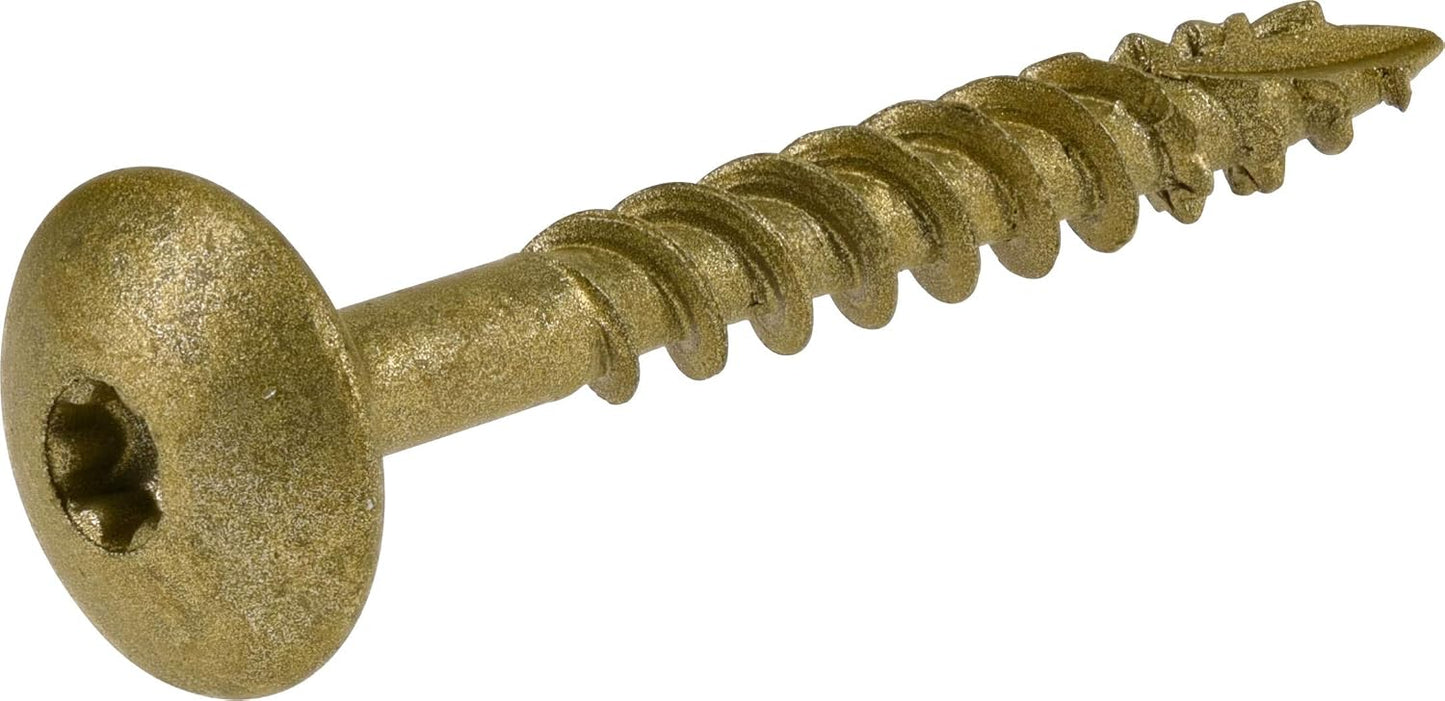 Tornillos Star Drive 1/4x2 bronce cerámica 250 pzas