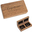 Caja doble anillo madera grabado bodas propuesta