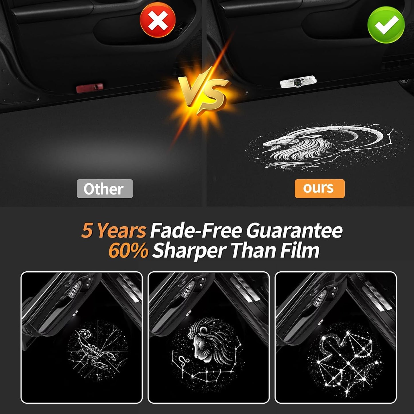Luces puerta coche LED HD Zodiac 2 Pzas proyector bienvenida