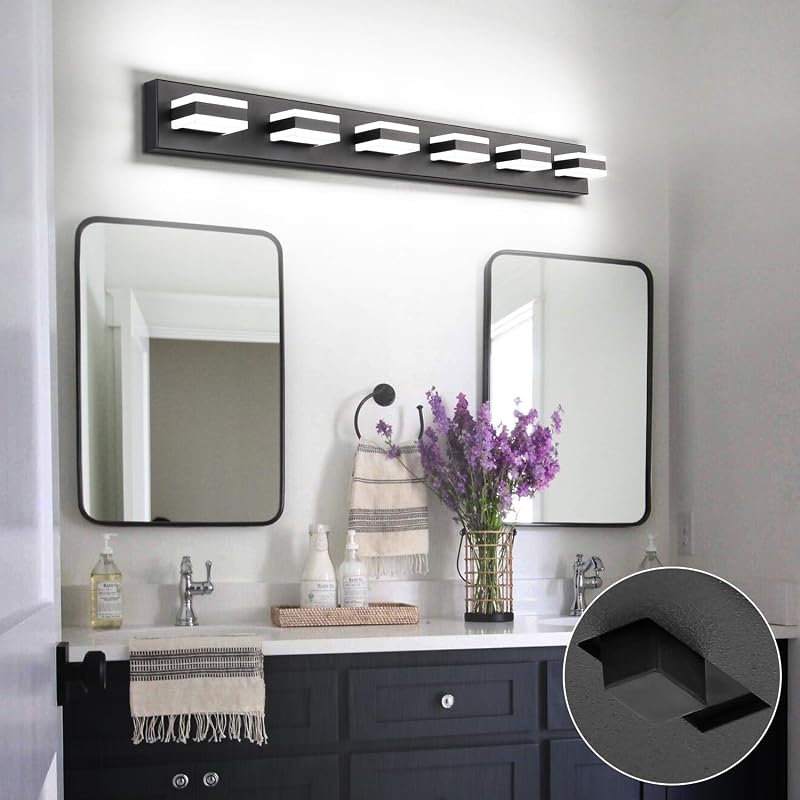 Luminaria LED baño 5 CCT ajustable negro