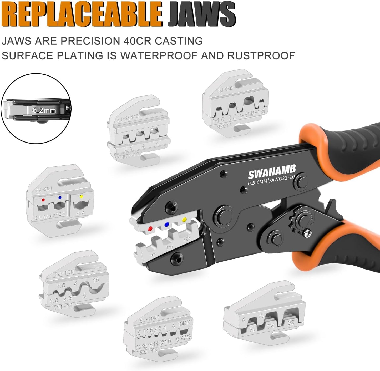 Kit herramientas crimpado terminales termorretráctiles