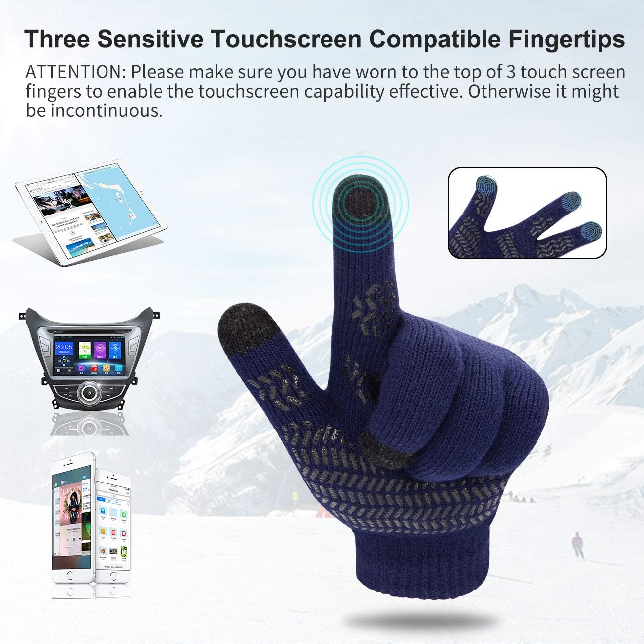 Conjunto gorro bufanda guantes tactiles termicos hombre mujer