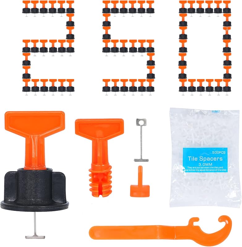 Kit nivelación azulejos 250+1000 espaciadores 0.118" acero