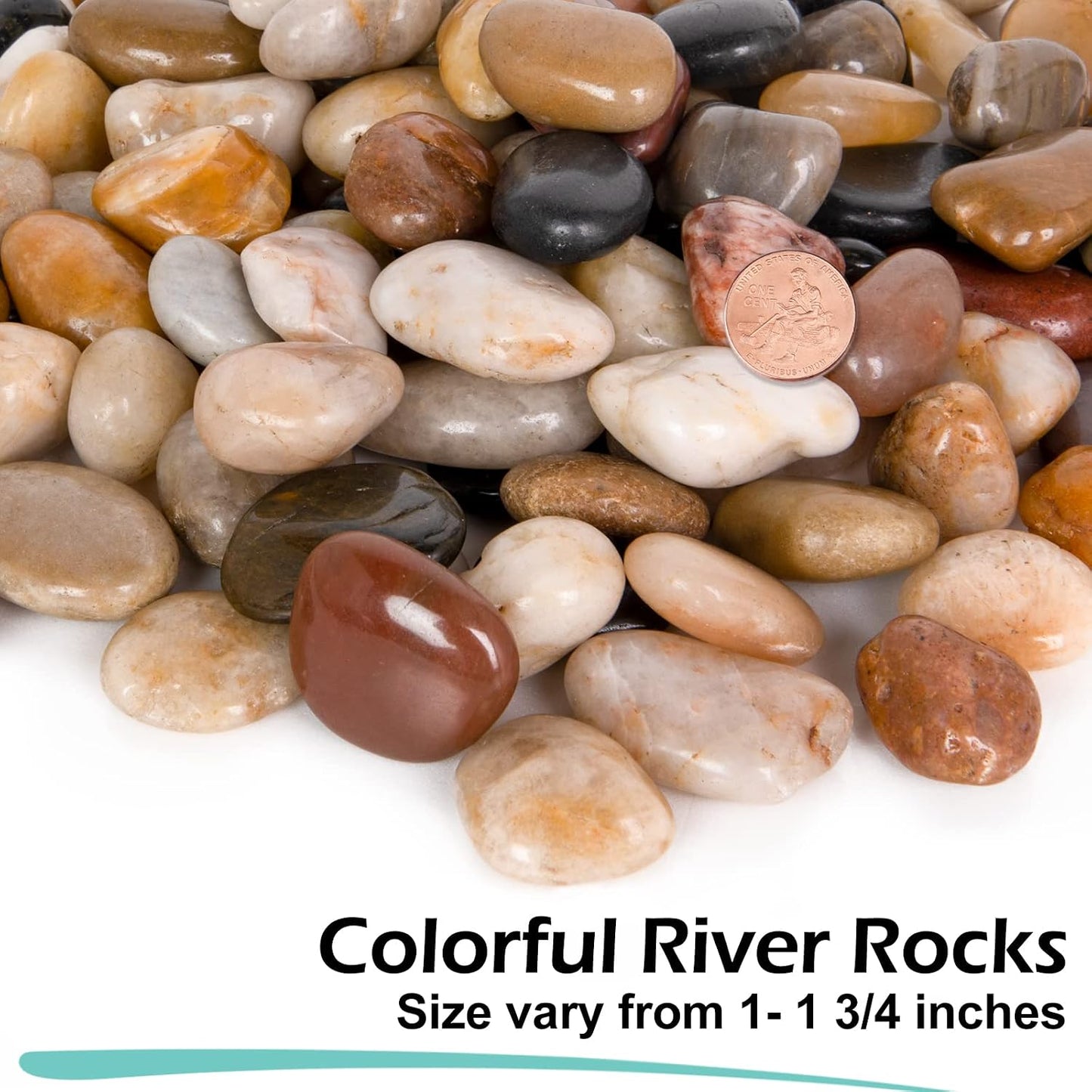 Rocas de río pulidas decorativas 1-1 3/4"