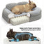 Cama ortopédica para perros medianos con funda lavable gris 36pulg