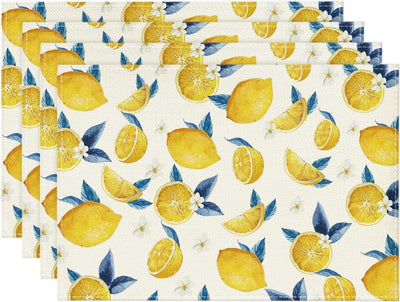 Set 4 Manteles Verano Fruta Limón 12x18pulg