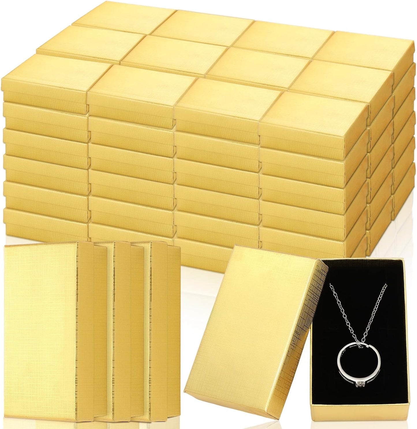 100 Pzas cajas regalo joyería cartón Kraft