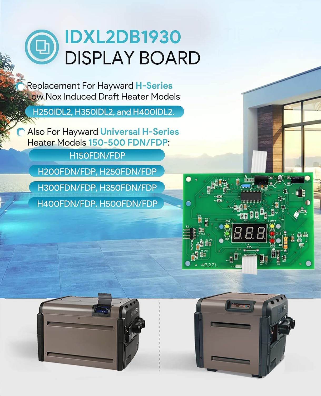 Repuesto placa visualización Hayward H350FDP H250IDL2