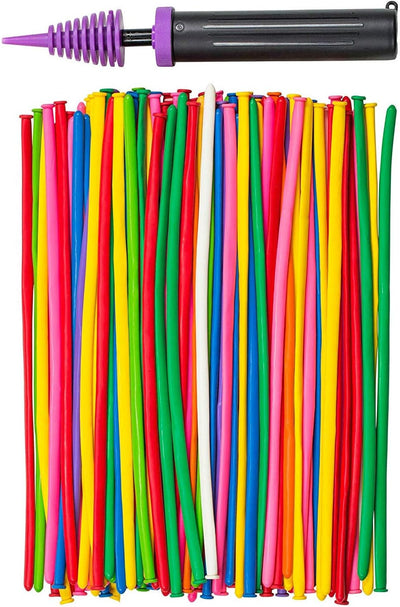 200 Globos Látex Torcidos 260Q Colores Surtidos para Fiesta