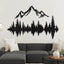 Arte pared montaña metal 40x32pulg negro