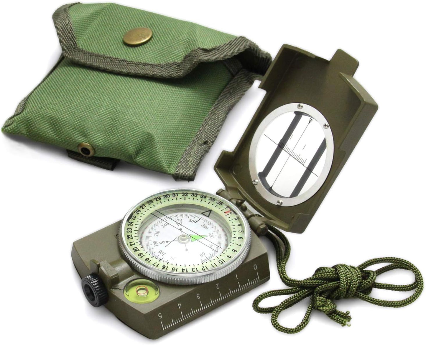 Brújula Militar Táctica con Cordón y Bolsa Impermeable