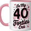 Taza Cerámica Edad 40 Años Vintage Rosa/Blanco