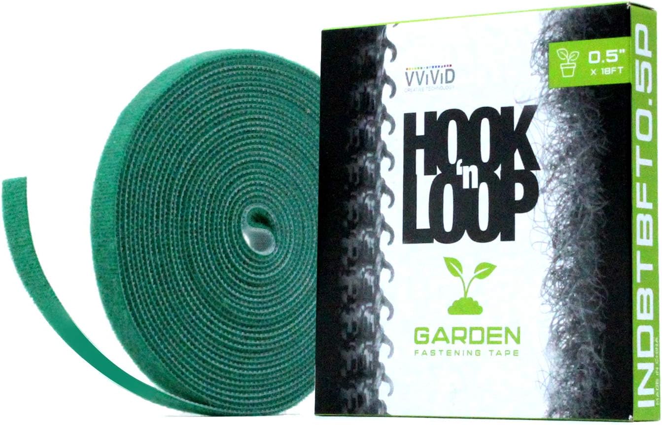 Tiras autoadhesivas verdes para jardinería 1/2" x 18ft