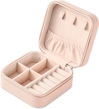 Estuche joyas cuero mini para niñas y mujeres rosa