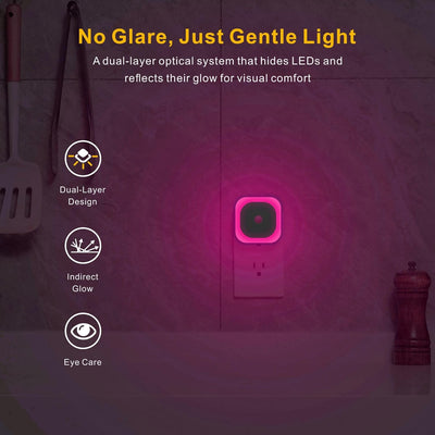Luces nocturnas sensor movimiento amanecer rosa dormitorio