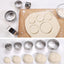 Set 12 Pzas Cortador Galletas Caja Hojalata Borde Liso Acero Inox
