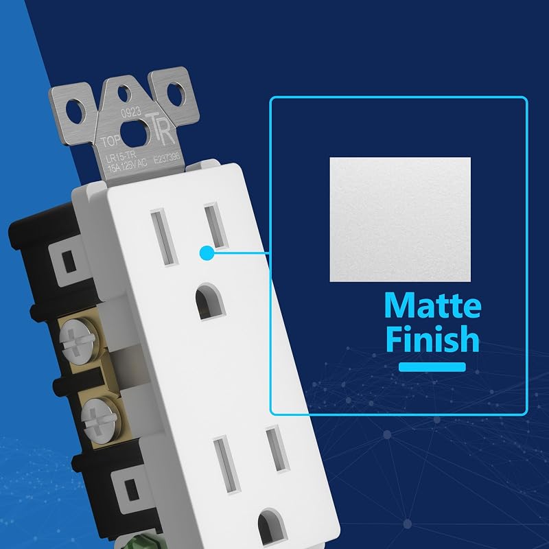 Toma de pared resistente 15A pack 10 blanco mate UL