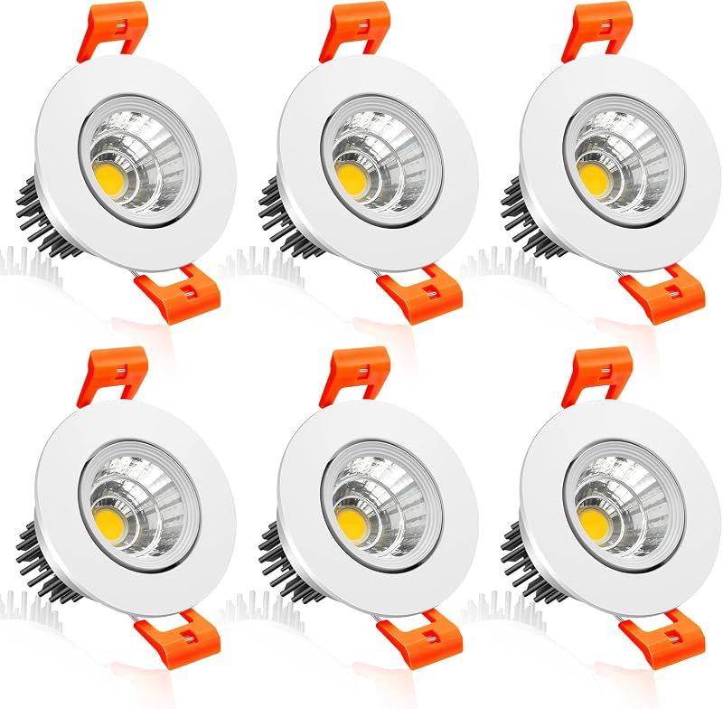 Downlight LED 2" 3W luz blanca 5000K CRI80 set 6