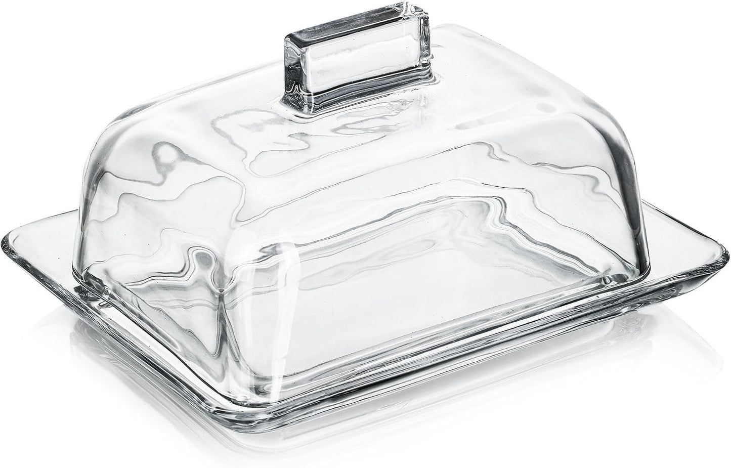 Mantequillera cristal cuadrada 7pulg con tapa y mango cocina