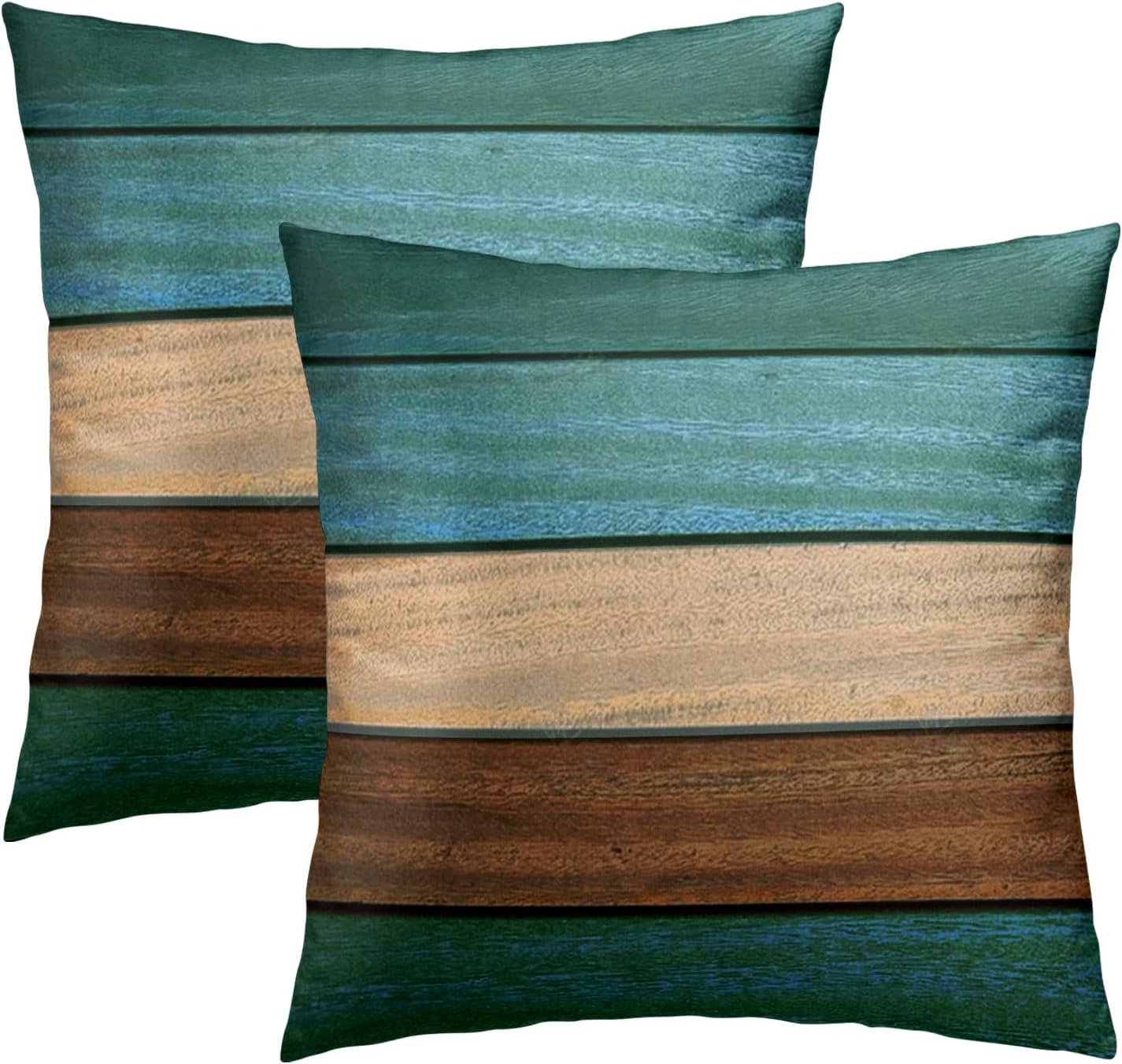 Fundas almohada 18x18" set 2 rústica retro algodón suave