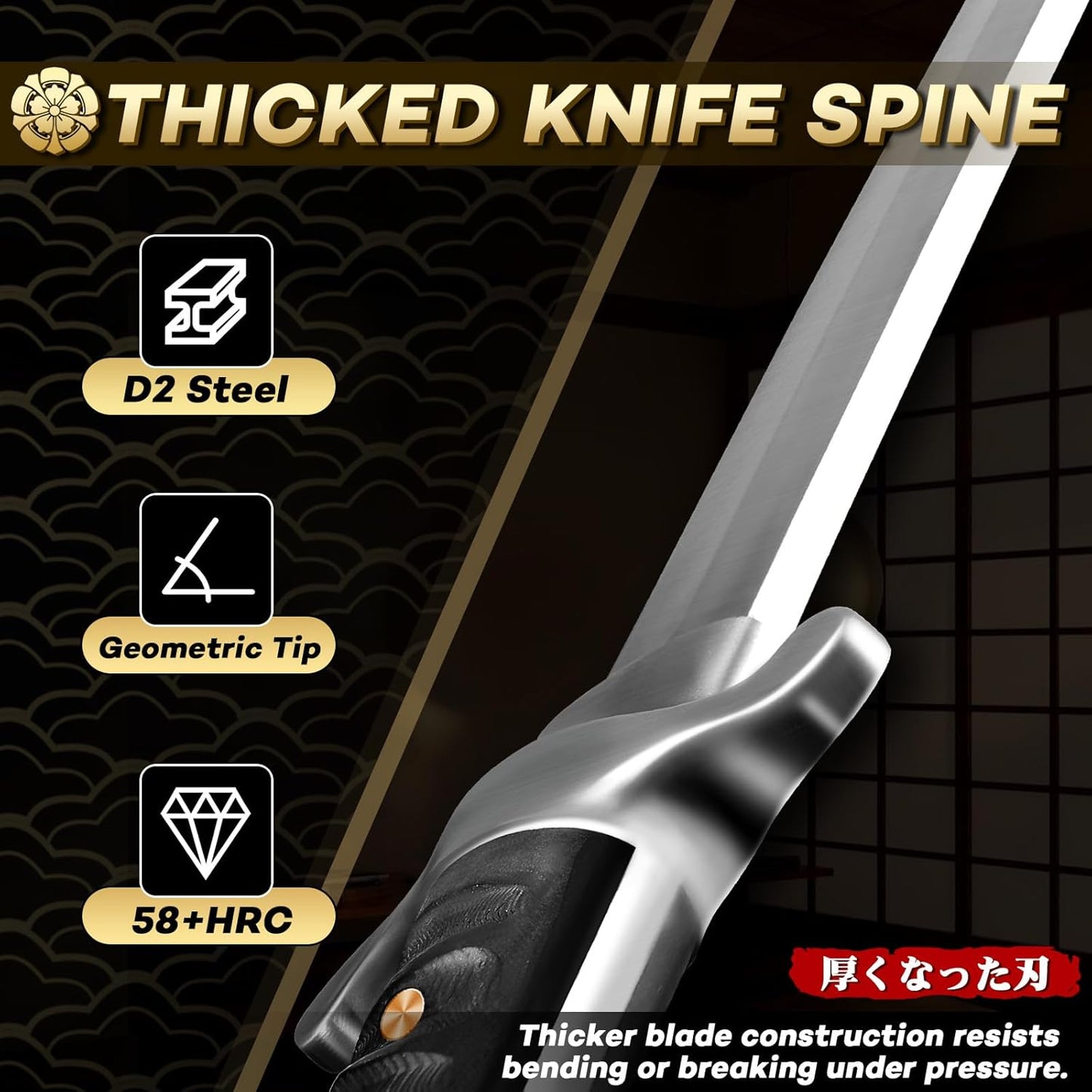 Cuchillo Japonés Hoja Fija con Funda Phoenix para Hombres