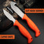 Set 4 cuchillos caza con sierra hueso afilador y funda