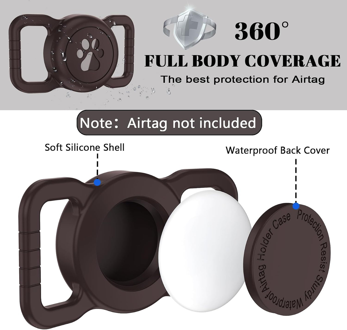 Soporte impermeable Airtag para collar de perro
