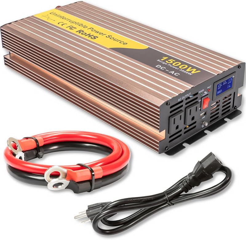 Sistema energía reserva bomba sumidero 1500W pantalla LCD