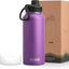 Botella agua aislada acero inox 32oz doble pared tapa morado