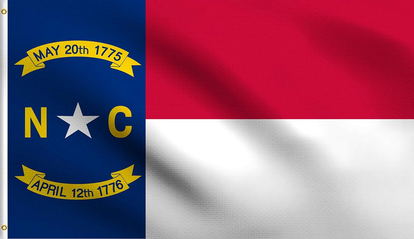 Bandera North Carolina 100% poliéster 2x3ft resistente UV