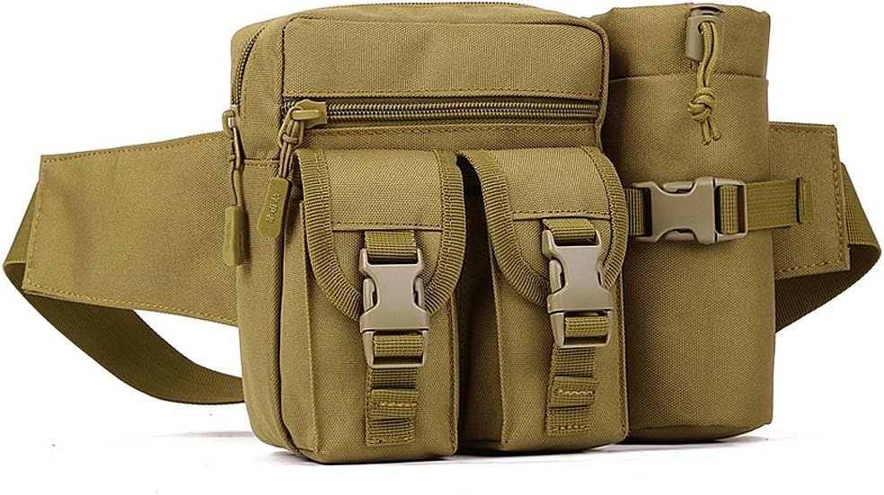 Riñonera táctica con soporte botella y bolsa lumbar