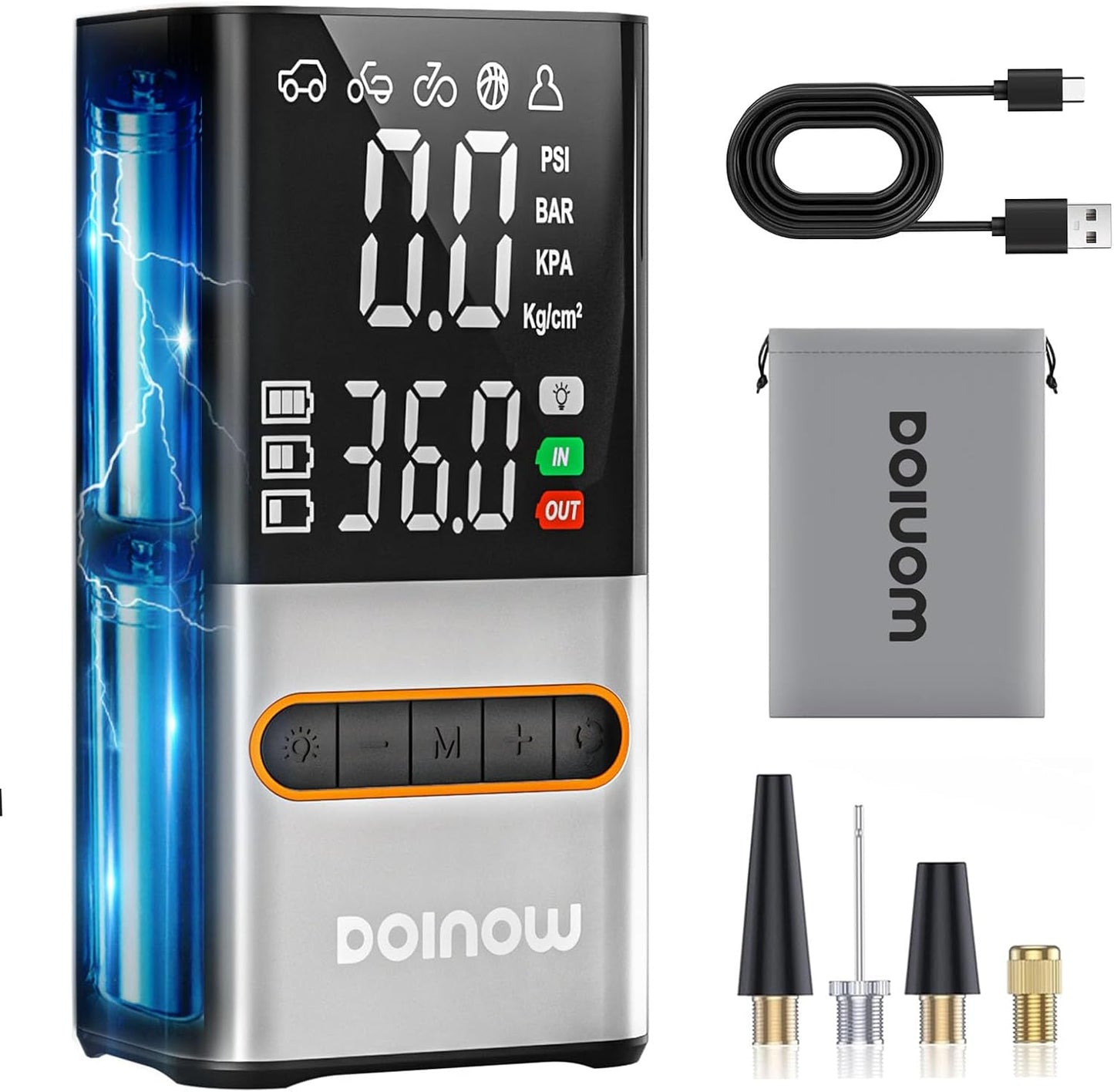 Inflador neumáticos compresor aire inalámbrico 150psi