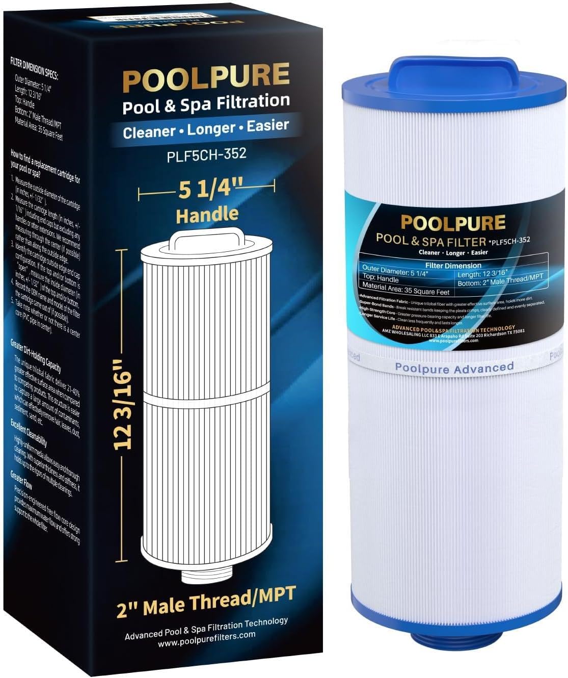 Filtro spa 2" MPT reemplaza Marquis 20042 FC-0196